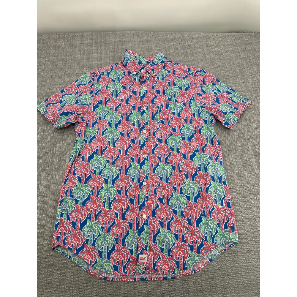 Vineyard Vines Tropical Camp Shirt Small Hawaiian Palm‎ Trees Beach Vacation